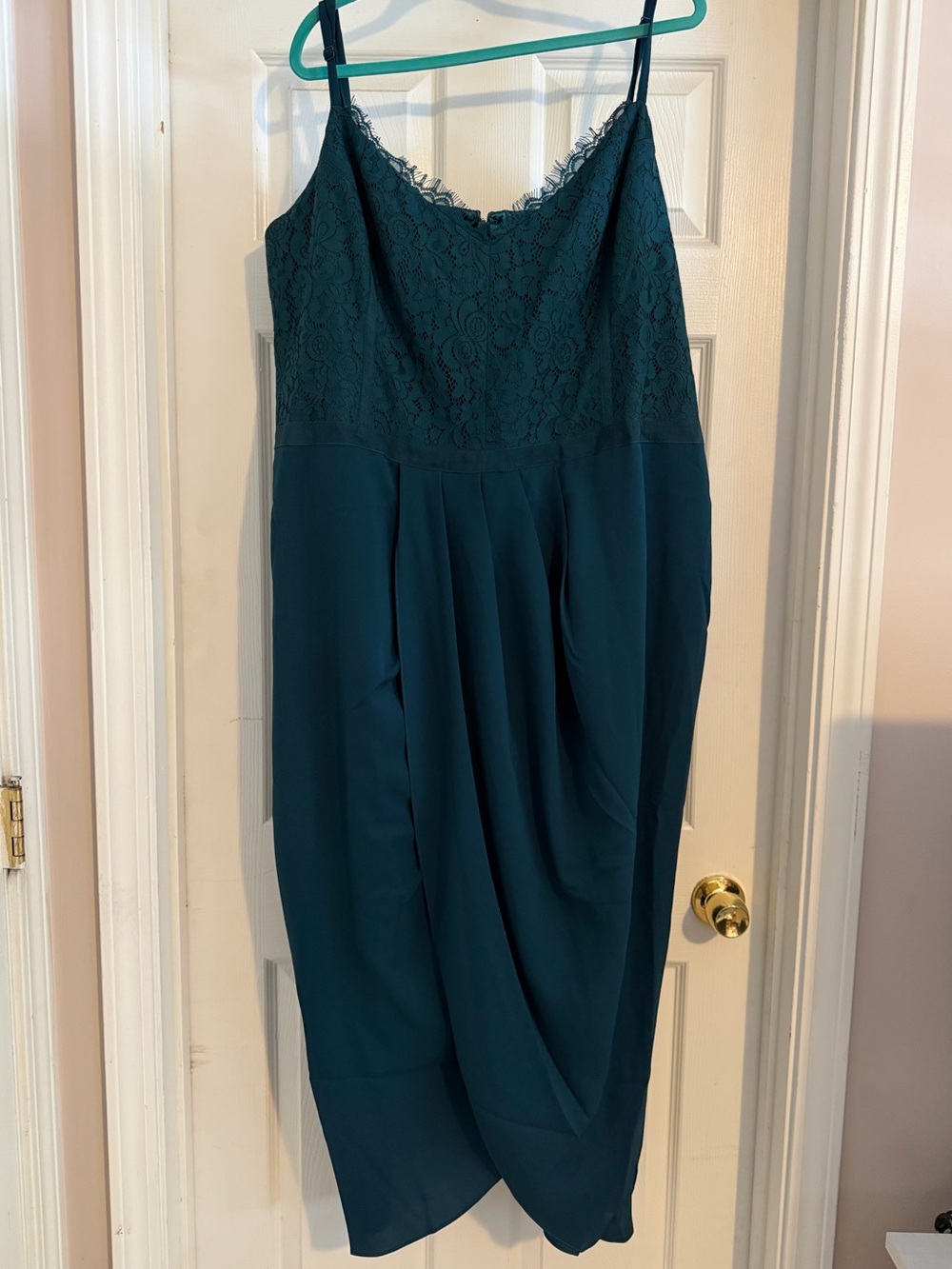 City Chic Emerald Lace Touch Dress NWT